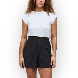 Madewell Pull-On Cargo Shorts Women's Medium Black Softdrape Elastic Waist NWT